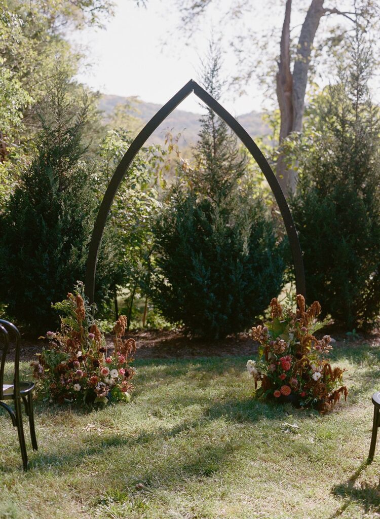 Bloomsbury Farm wedding ceremony arch.