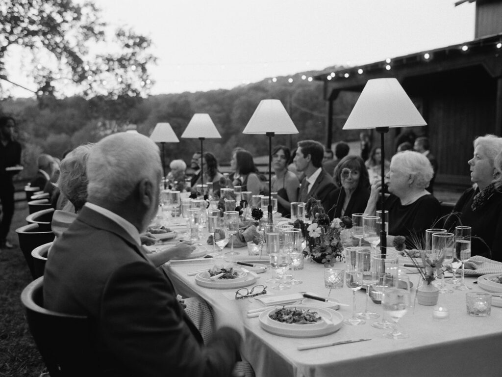 Bloomsbury Farm wedding dinner reception.