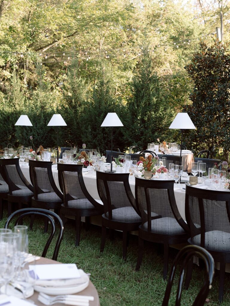 Bloomsbury Farm wedding reception design.