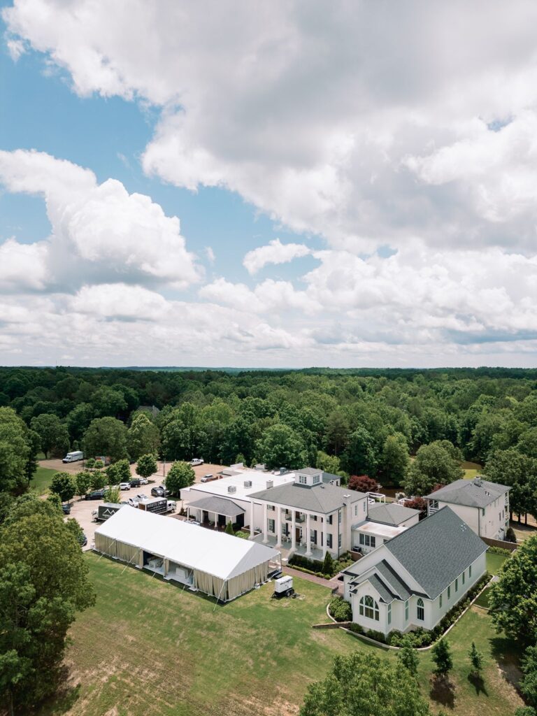 Luxury estate wedding venue in MS with tent reception.